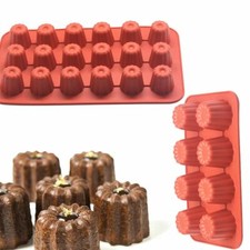 8/18 Cavity Silicone Mold Canneles Fluted Cakes Mold Muffin Cupcake Baking Tray