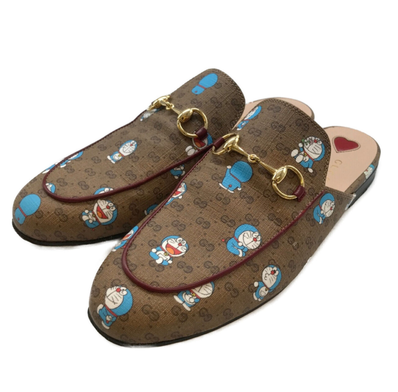 GUCCI Doraemon Horsebit Mule Sandals in Brown size 37… Gem
