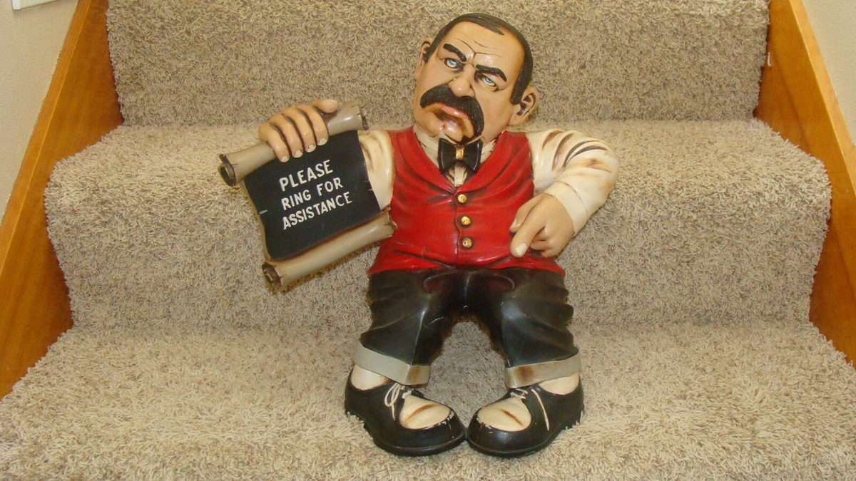 【希少】 Peter Mook オブジェ RARE Vintage PETER MOOK Bell for Assistance Figurine Restaurant