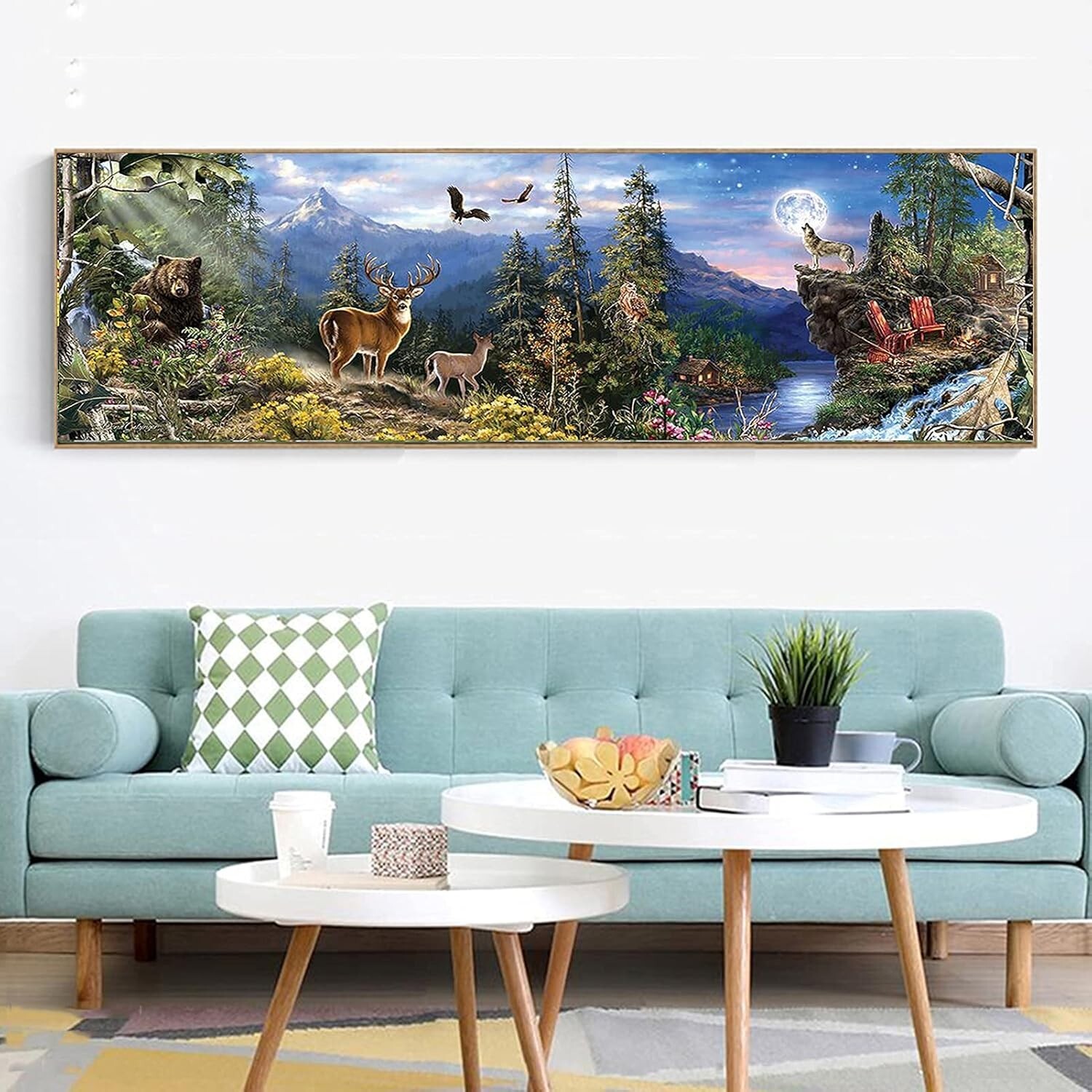 5D Diamond Painting Kits for Adults (35.4X11.8Inch) DIY Large Forest Full Round