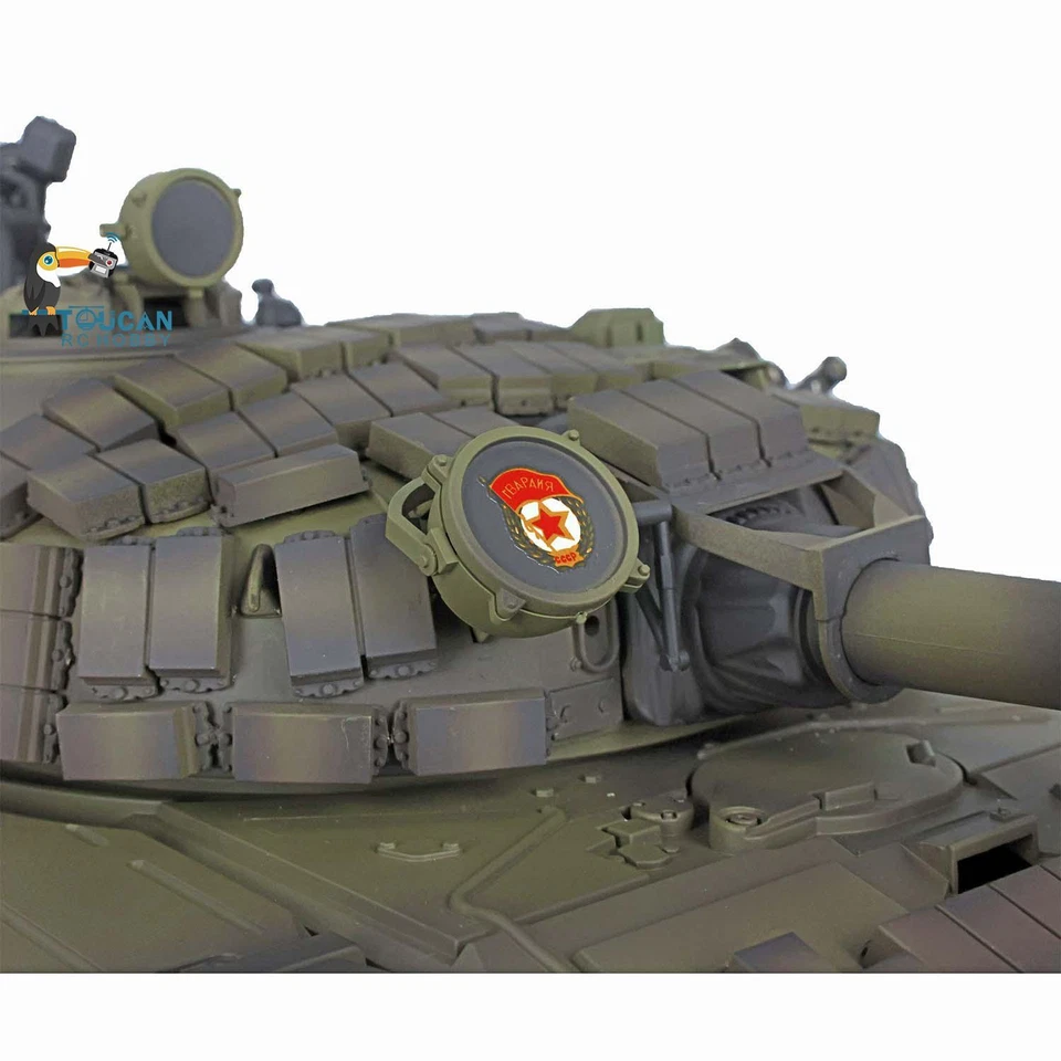 Henglong Military RC Tank 1:16 7.0 BB IR Russia T72 3939 360° Turret Red Eyes - Image 2 of 4