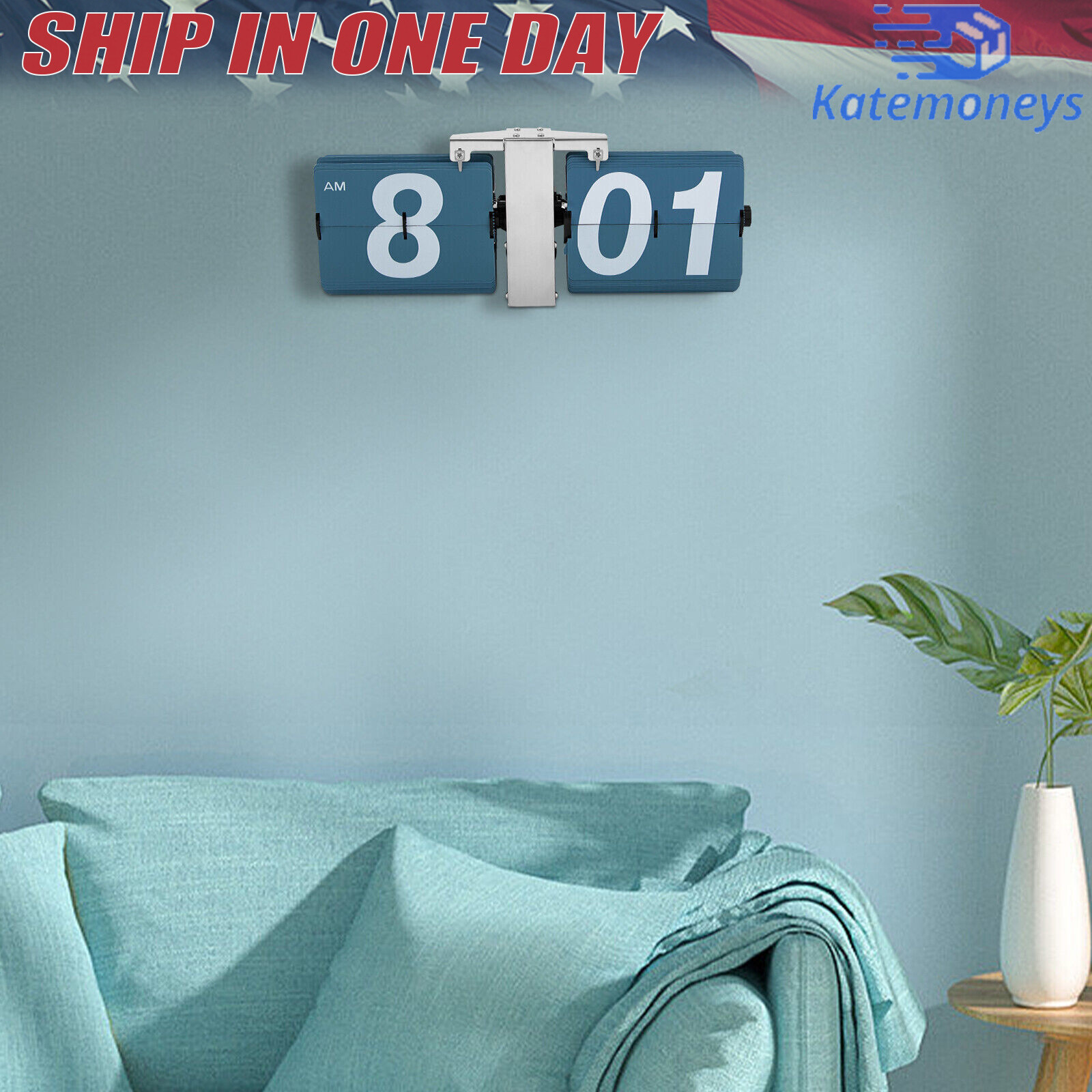 Retro Flip Desk Clock Classic Mechanical Digital Display Battery Powered 12 Hour