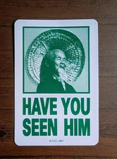 Powell Peralta HAVE YOU SEEN HIM Skateboard Sticker GREEN 4.25 Animal Chin Art