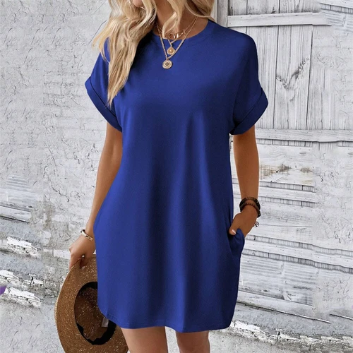 Womens Sundress Short Sleeves Casual Ladies T-shirts Dress Loose Summer Dresses - Bild 19 von 31