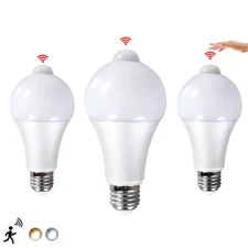 4x Dusk to Dawn E27 PIR Motion Sensor Lamp 12W LED Bulb Light Infrared Motion