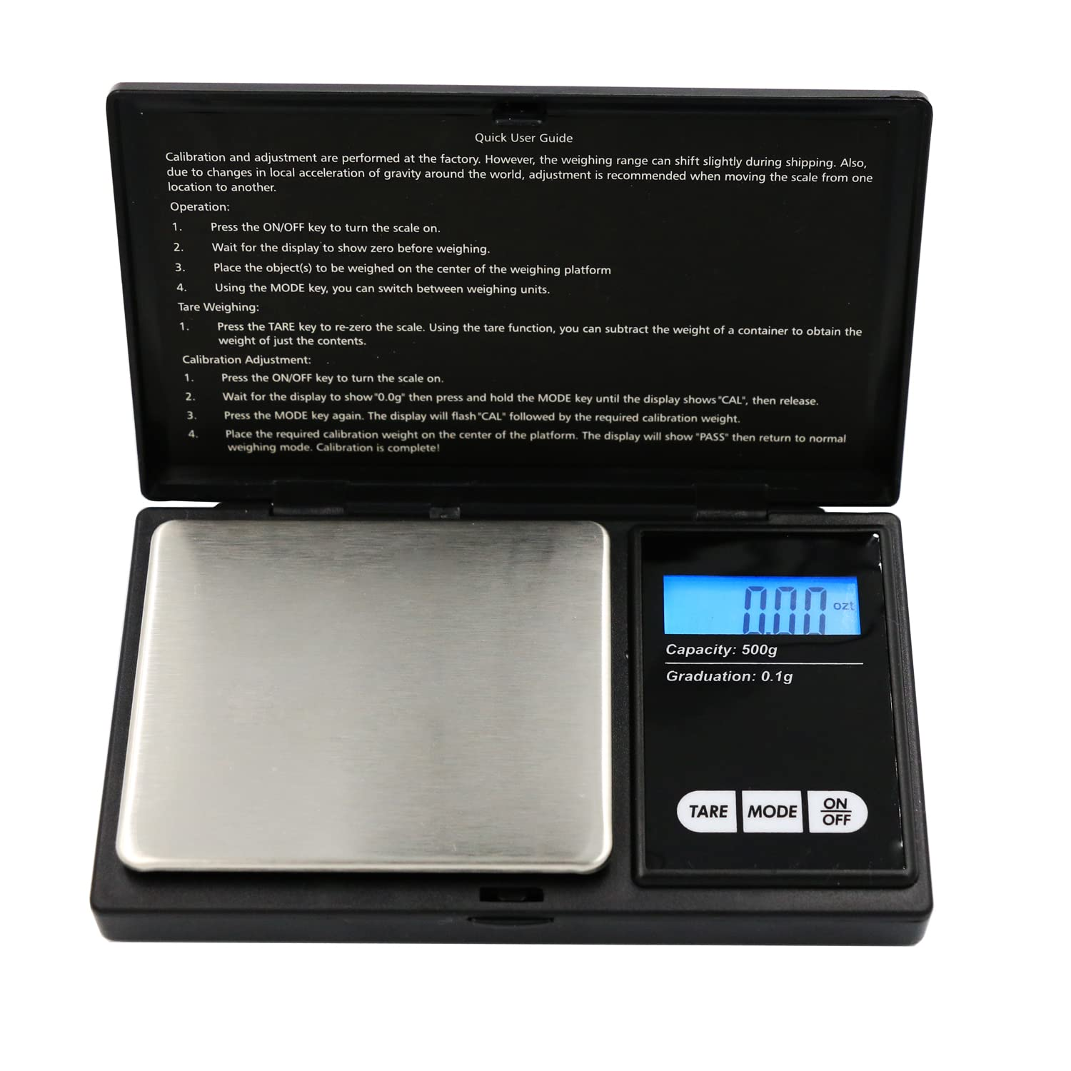 Gram Scale Electronic Digital Pocket Scale,500G by 0.1G, Food, Jewelry Scale Bl