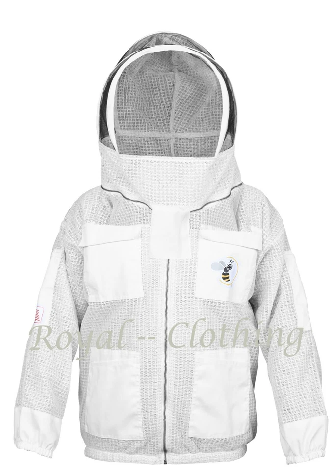 3 Layer Ultra Ventilated Mesh & Twill Cotton Bee Beekeeping Fencing Veil  jacket - Image 2 of 4