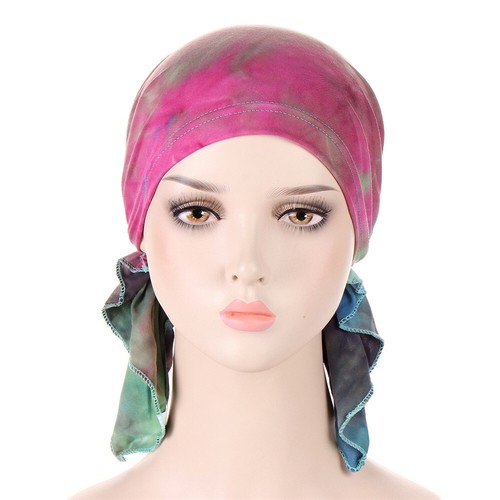 Gorro con estampado de hiyab preatado gorro turbante musulmán envoltura quimioterapia cáncer gorras - Imagen 41 de 54