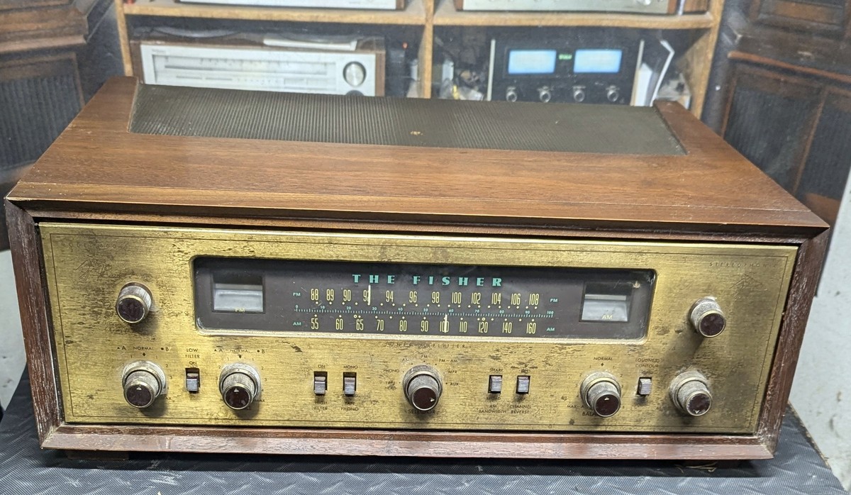Fisher 500-S tube receiver with wood case | eBay