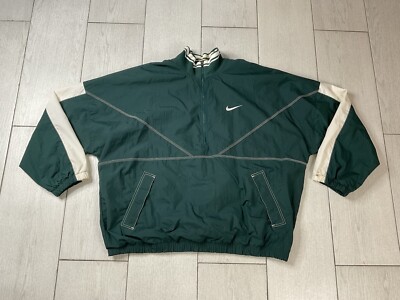 Vintage Nike Windbreaker Mens Size X-Large Green 1/2 Zip