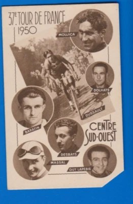 CYCLISME carte équipe cycliste CENTRE SUD-OUEST  TOUR DE FRANCE 1950 - Photo 1/2