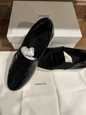 Vince Blair Croco Slip-on Sneakers In Black Croco Print Leather Size 11 Women s