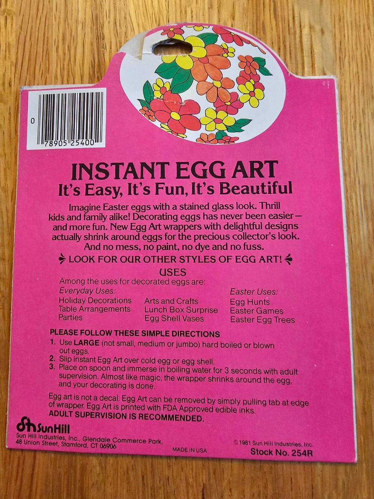 Vintage 1981 Instant Egg Art  By Sun Hill Bunny Cartoon Egg Wrappers For 12 Eggs
