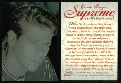 UNSIGNED AUTOGRAPH CARD: COMIC IMAGES SUPREME (1996) for WILLIAM TUCCI