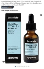 Brandefy Wrinkles & Dark Spots Defend Face Serum Vitamin C + E + Ferulic  New