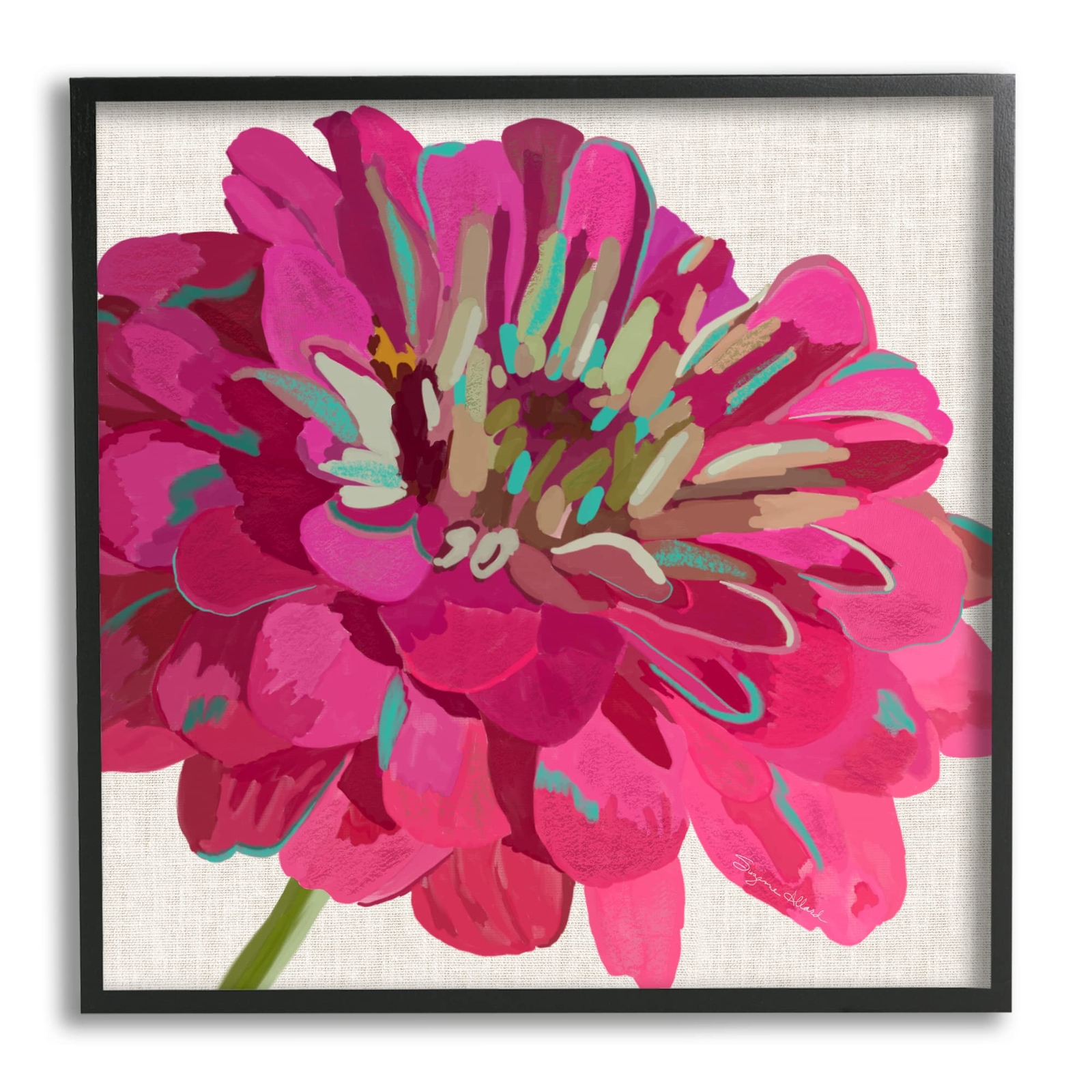 Stupell Industries Vivid Pink Dahlia Flower Bloom Framed Giclee Art, Design b...