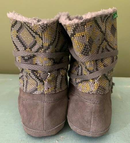 SANUK SOULSHINE CHILL Boots Bootie Fold Over Shoes Suede Leather Gray Women 10 - Picture 2 of 11