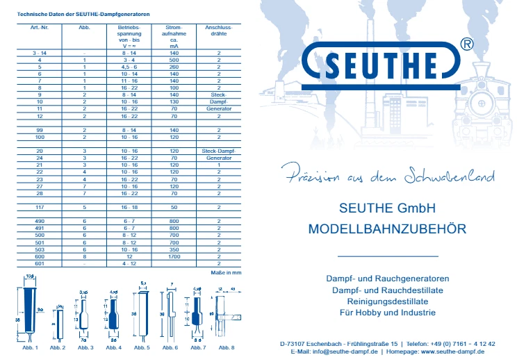 Seuthe Dampfgeneratoren und Zubehör - Fabrikneu - die gesamte Auswahl möglich - Bild 2 von 3