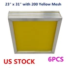 6pcs 23" x 31" Silk Screen Printing Aluminum Frame 200 Yellow Mesh US Stock