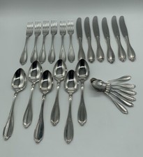 WMF Englische Rose Silber 90er Menü- Tafel- Speisebesteck 6 Person 24 Teile