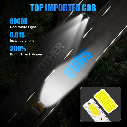 For 2004-2014 Ford F-150 8000K LED Headlight Hi/Lo + Fog Light 4 Bulbs COB kit - Picture 9 of 10