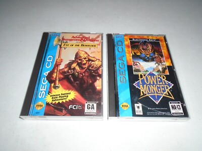 Advanced Dungeons & Dragons Eye of the Beholder & Power Monger Complete Sega CD