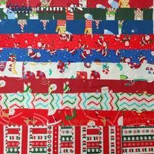 Lot of 100 pcs Christmas Fabric Charm Pack 5x 5" SQUARES Holiday Quilting Fabric