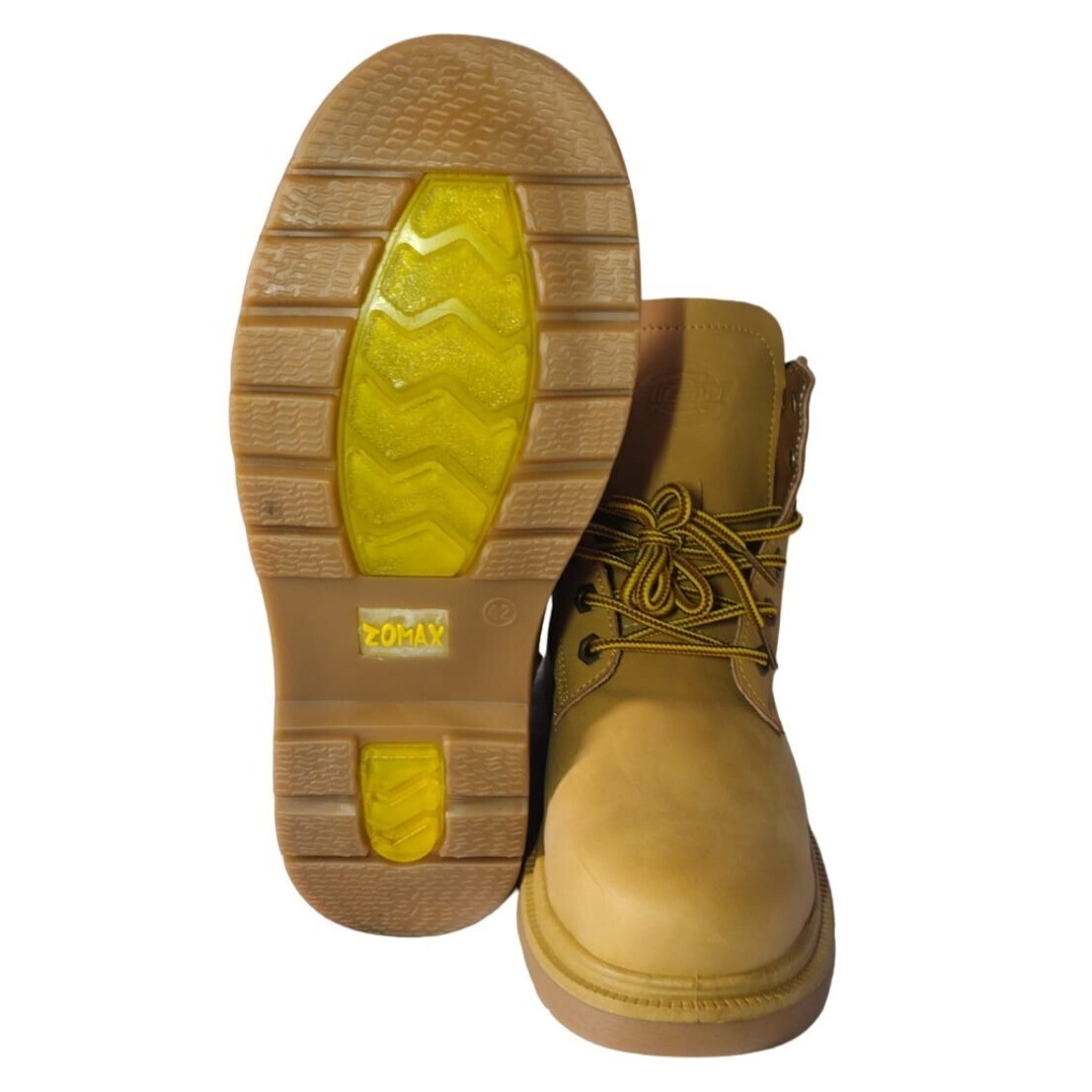 ROOPGK CAHHRRN HUGOV, Leather Work Boots, Yellow, Size 42  display picture 3