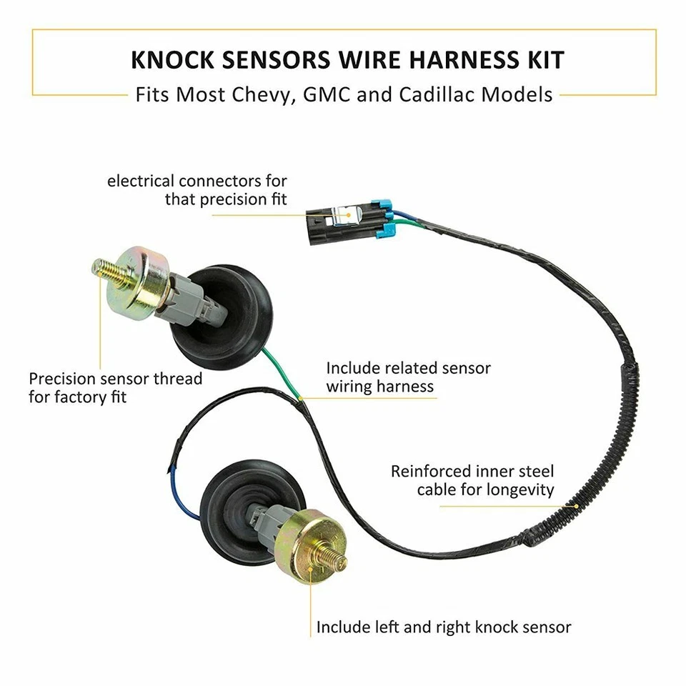 线束和双敲门传感器适用于雪佛兰 GM LS1 LS6 LQ9 4.8L 5.3L 6.0L 8.1L — 第 3/4 张图片