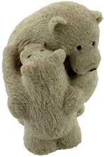 Mr. Sandman Polar Bears Hugging Sand Sculpture Vintage Canadian Home Collectible