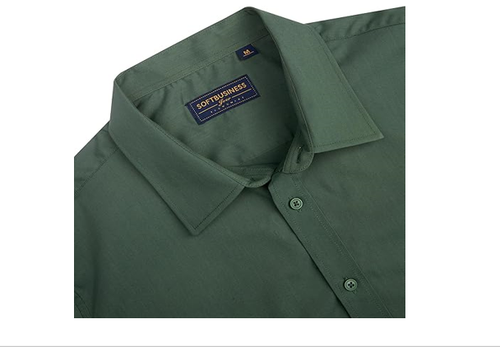 J.VER Men's Button Down Shirts, Flex Stain Protection, Short Sleeve Shirt, Large - Picture 4 of 5