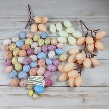 Miniature Easter Egg Lot 80 Vintage Plastic Eggs Speckled White Peach Diorama