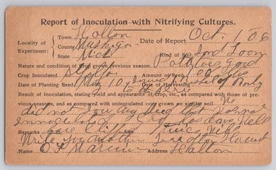 Holton, Mich Parke Davis Dept. Exp. Med. Inoculation, Undivided Back 1906