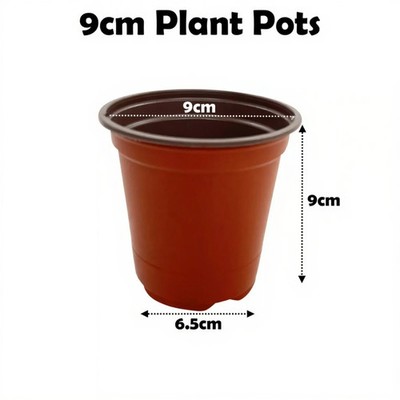 9cm Plant Pots Terracotta Plastic Tall Deep Full Size Flower Pot 3.5"  Seedling | eBay