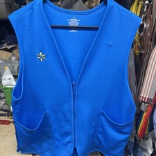 Walmart Employee Vest Women  s Large Blue Zip Up Embroidered Spark Logo Pockets