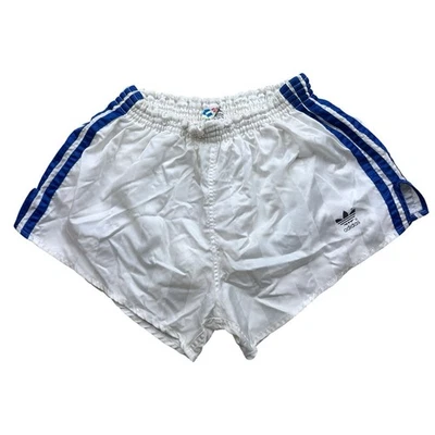 adidas vintage Shorts Gr. D7 L Sporthose shiny Nylon Weiß oldschool 80s TS22 - Bild 1 von 4