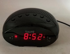 Tzumi 6696DG Digital Alarm Clock Black Electronic Bedside Clock Tested Works