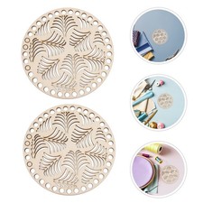 4 Pcs Wood Crochet Basket Base Knitting Crafts Wooden Bottoms for