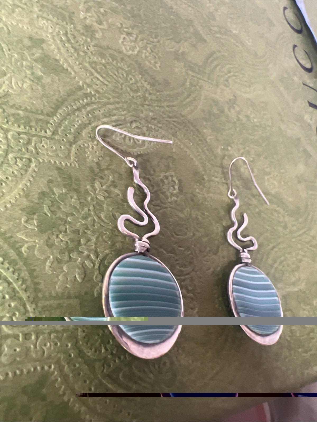 Vtg Solid 925 Sterling Silver drop dangle earring… - image 8