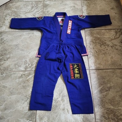 Brazilian Jiu-Jitsu Gi/Kimono Sz C1 & Pants Sz 0 by Gameness Blue Pearl Weave