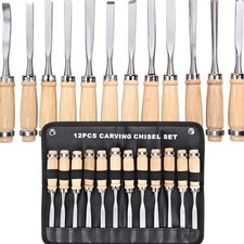 Holz-Schnitzbeitel Set 12-teilig langlebig ergonomisch für Holzarbeiten