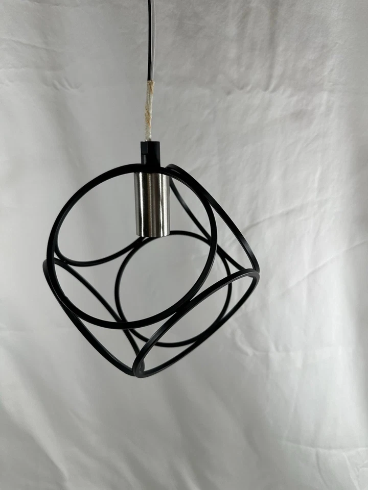 New Artcraft Sorrento Collection 1 Light Pendant, Mini  Matte Black Satin Nickel - Image 4 of 4