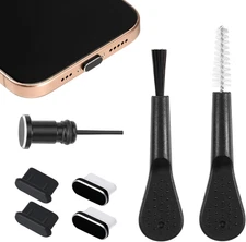 4 Pack USB C Port Cover Dust Plug Charging Port Cleaner Brush for Type C Devices