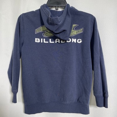 Billabong Boys Double Sided Navy Blue Long Sleeve Hoodie Youth MEDIUM 10/12