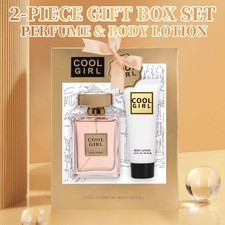 2-piece set, women's perfume spray and body lotion gift box, lasting fragrance,