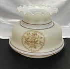 Vtg QUOITZEL GONE WITH THE WIND MILK GLASS HURRICANE FLORAL LAMP SHADE 6.5" Fitt