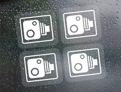 4X Auto CCTV Kamera Symbol Auto Van Taxi Fenster Autoaufkleber Aufkleber Dashcam