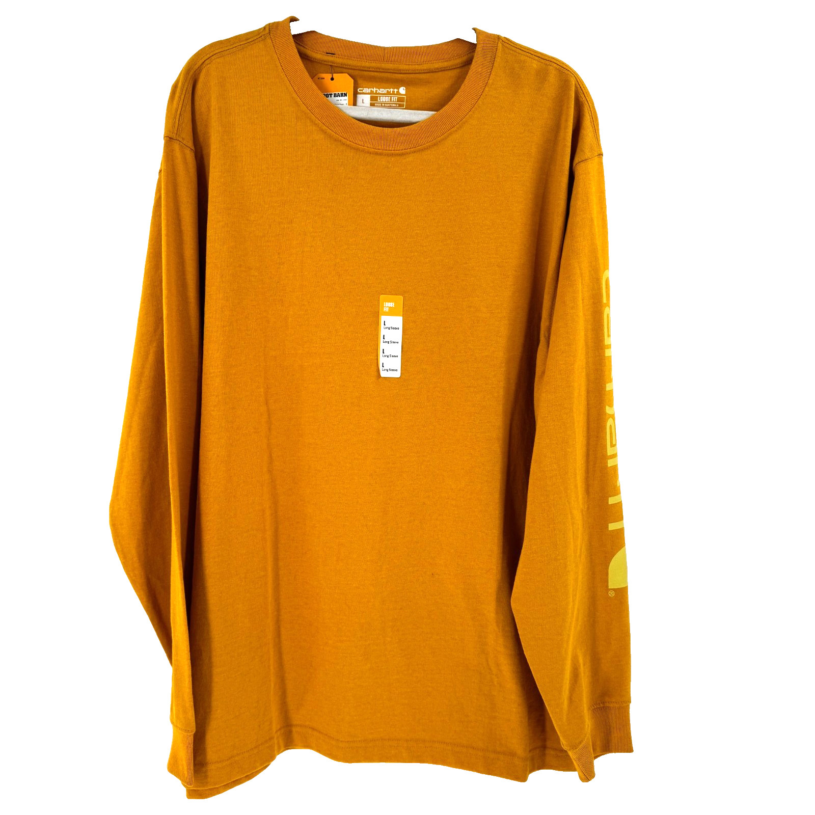 NEW Carhartt K231 Loose-Fit Heavyweight Logo Graphic T-Shirt Men's Large Yellow