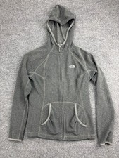 The North Face Full Zip Hoodie Women's M Gray Pockets Raglan Sleeve Knit Jacket