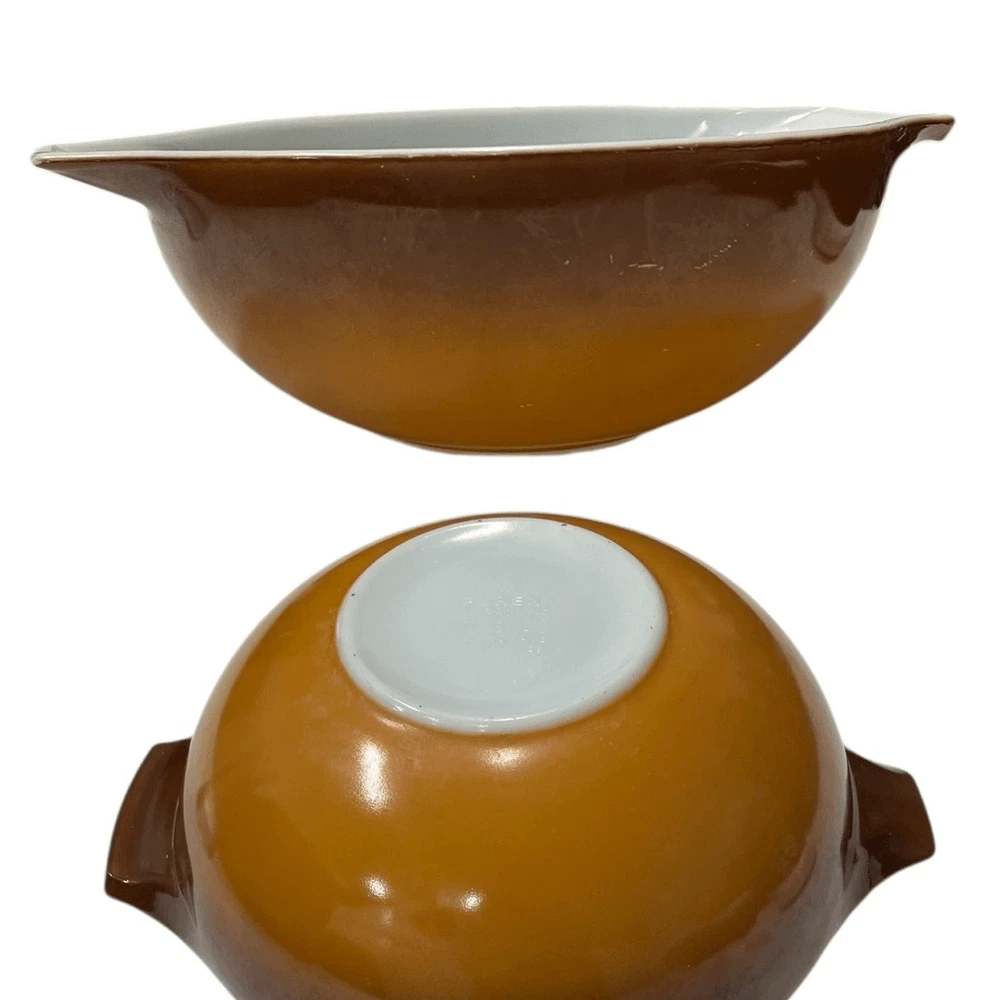 PYREX Brown Ceramic Mixing Bowl Model 444 - 4 Quart